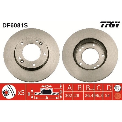 Brzdový kotúč TRW DF6081S
