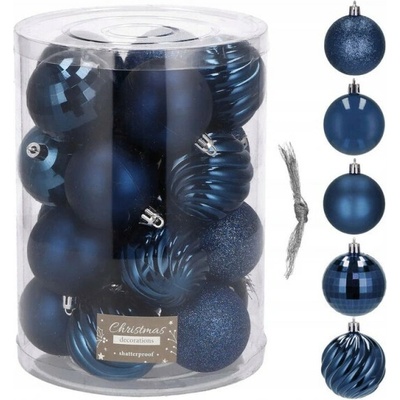 SPRINGOS Vianočné banky modré mix 6cm sada 20ks