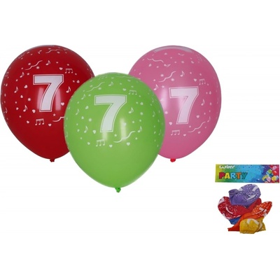 Balónek nafukovací 30 cm sada s číslem 7