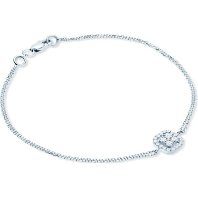 SAVICKI Náramok s príveskom štvorec biele zlato s diamantmi 0.22 ct 16 cm - SAVMAYB1000101633