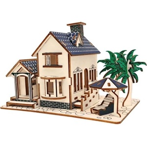 Woodcraft construction kit Woodcraft Дървен 3D пъзел Къща на плажа (XE-G038H)