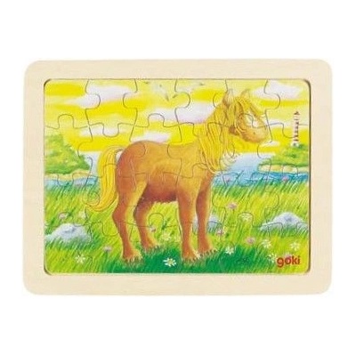 Goki - Дървен пъзел в рамка - Животни (57807)