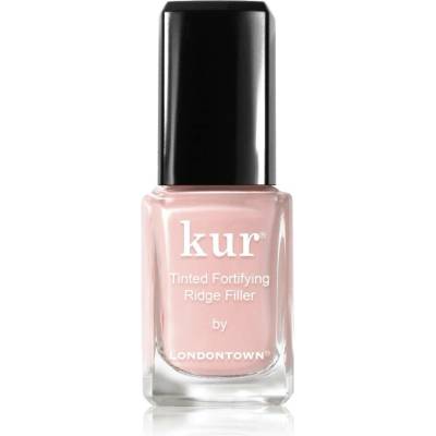 LONDONTOWN Kur Tinted Fortifying Ridge Filler vyhlazující podkladový lak na nehty pro suché a křehké nehty odstín Petal Pink 12 ml
