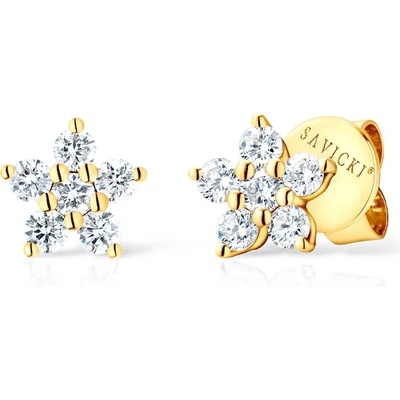 SAVICKI Обеци със снежинки Savicki: злато. диаманти