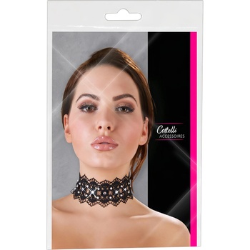 Cottelli - Перлена дантелена яка с кристали (черно)