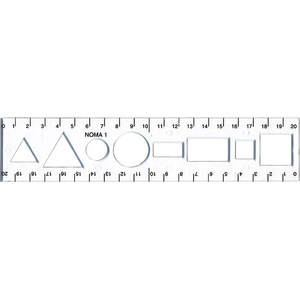 Optima Шаблонна линийка OPTIMA прозрачна 20cm 53002 (53002)