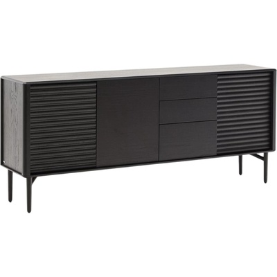 Kave Home Černá dubová komoda Lenon 200 x 45 cm