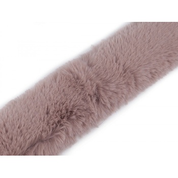 Našívacia odevná / dekoračná kožušina plochá, rezaná šírka 5 cm - 1 ks 2 pudrová tmavá