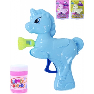 Pistole bublifukovací 16cm bublifukovač jednorožec 3 barvy