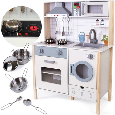 Derrson dřevěná kuchyňka XL s pračkou a efekty W5298 – Zboží Dáma