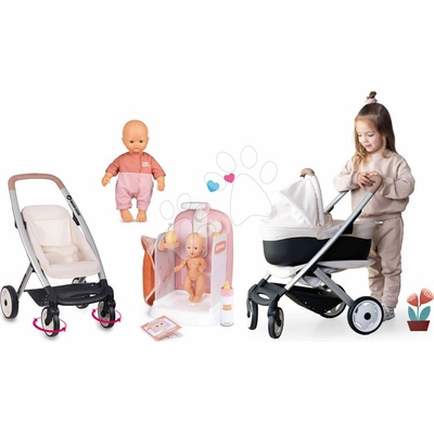 Smoby Set trojkombinácia s bábikou v sprche Puschair Sandy Maxi Cosi&Quinny s funkčnou sprchou a fľaška