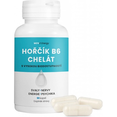MOVit Hořčík B6 Chelát 100 mg 90 kapslí