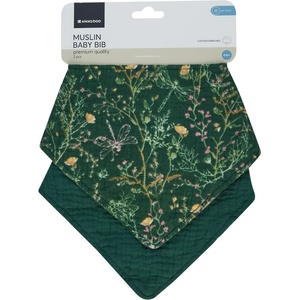 Kikkaboo Комплект 2 бр муселинов лигавник Secret Garden Green (31303030069)