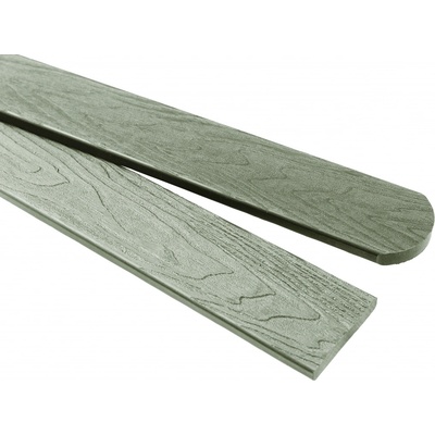 WPC plotové prkno 3D 71 x 11 x 800 mm s rovnou hlavou, light grey