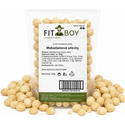 FITBOY Makadamové orechy 250 g