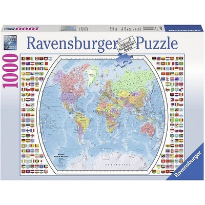 Ravensburger Пъзел Ravensburger от 1000 части - Политическа карта на света (19633)