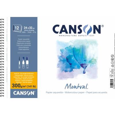 Canson Akvarelový blok Montval 300 g/m² 24 x 32 cm 12 listov špirála