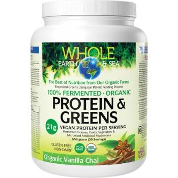 Natural Factors Whole Earth & Sea | 100% Fermented Organic Protein and Greens, Chocolate [656 грама] Ванилия