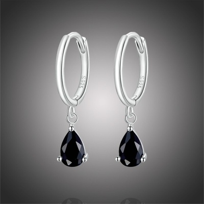 Grace Silver Jewellery stříbrné Swarovski Elements Dióna E-SCE1018-BK/106 černá
