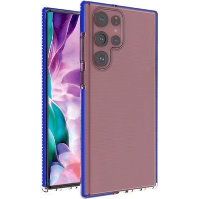 HQWear Кейс Spring Case с гел рамка за Samsung Galaxy S22 Ultra, Тъмносин (9145576244166)