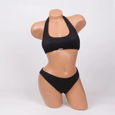 Стилен бански с бюстие в черен цвят - чашка b