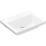 Villeroy & Boch Subway 3.0 - Умивалник за вграждане 60x47 см, без преливник, без отвор за смесител, CeramicPlus, Stone White 4A706FRW (4A706FRW)