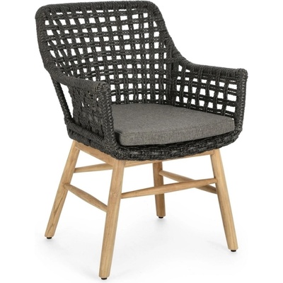 Bizzotto Черен стол wilson с подлакътници и възглавница (0804783)