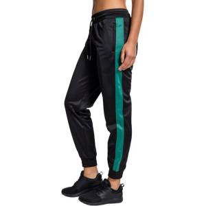Urban Classics Дамски спортни панталони с маншети Urban Classics, черни и зелени (TB1857.blackgreen)