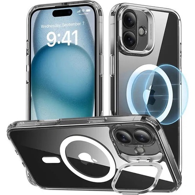 ESR Кейс със стойка ESR Classic Hybrid (HaloLock) за iPhone 16 Plus, прозрачен (1A7480102)