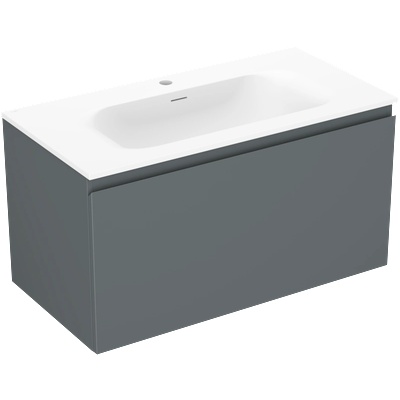 Mexen Orio шкаф за баня 90 см с мивка Vela, 1 чекмедже, графит мат/бял мат - 91A10-09047-1-BF66-W23M01 (91A10-09047-1-BF66-W23M01)