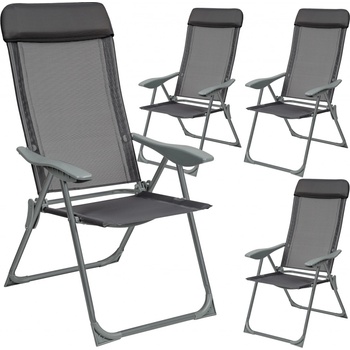 tectake 405971 4 zahradní židle s podhlavníkem antracit