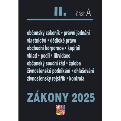 Zákony II. A / 2025 - Občanský zákoník - Poradce s.r.o.