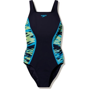 Speedo Дамски бански костюм Speedo Women's Hyperboom Splice Muscleback One Piece Swimsuit - Anthracite / Hyper Teal - размер 44 (EU) (150-6092-0317)