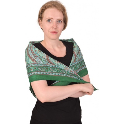 Sanu Babu šátek s paisley potiskem zelený