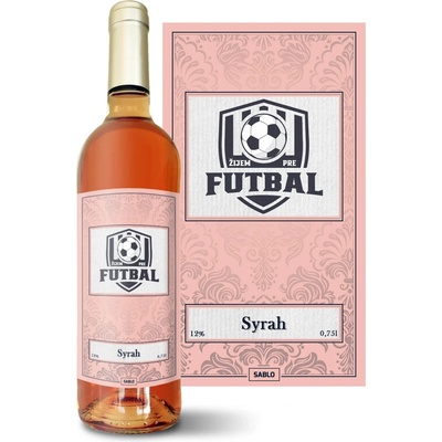 Sablio Žiju pro fotbal Syrah ružové suché víno 12 % 0,75 l (čistá fľaša)