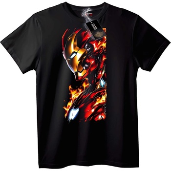 NOONEBRAND Тениска Iron Man Пламък - XS, Black