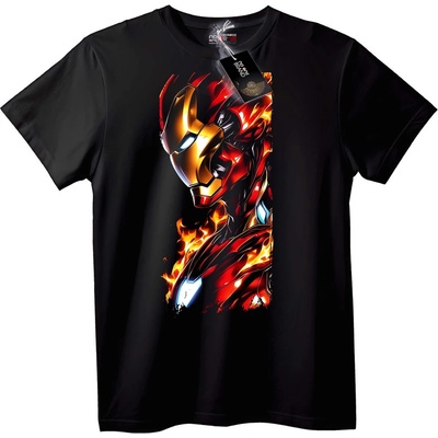 NOONEBRAND Тениска Iron Man Пламък - XS, Black