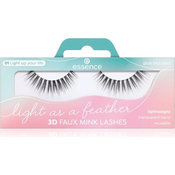 Essence Light as a feather 3D faux mink umělé řasy 01 Light Up Your Life 2 ks