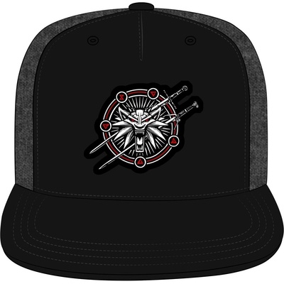 CurePink | Snapback The Witcher 3|Zaklínač 3 Master Hunter šedá bavlna [11514]