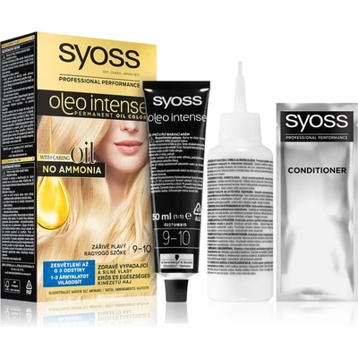 Syoss Oleo Intense перманентната боя за коса с олио цвят 9-10 Bright Blond