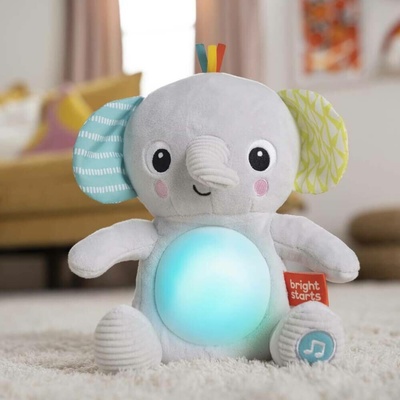 Bright Starts hračka plyšová hudební svítící Hug a bye Baby sloník