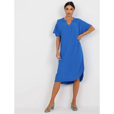 Och Bella košilové šaty s kapsami TW-SK-BE-199D.85P modrá