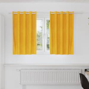 Pure Line Home Кадифени завеси в цвят шафран с метални халки, 2 бр. , 140 x 140 см