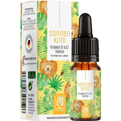 Naturtreu Sluneční dítě Vitamin D3 500 IU+K2 kapky pro děti od 4 let 10 ml