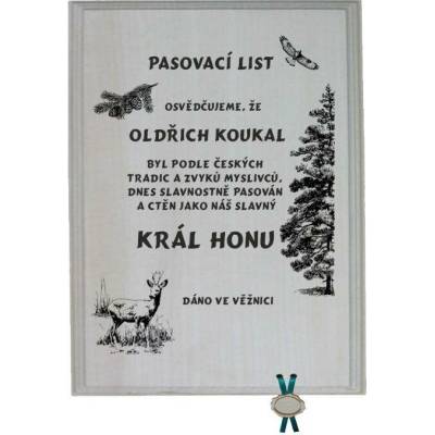 Dřevo Novák Pasovací list král honu č.723 na frézované desce