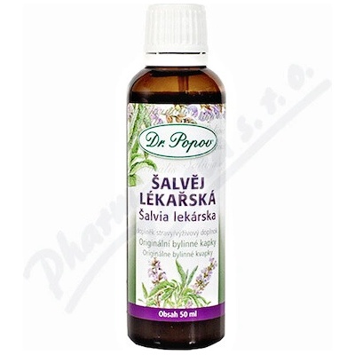 Dr. Popov Šalvia Lekárska bylinné kvapky 50 ml