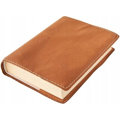 Kožený obal na knihu Klasik M 22,7 x 36,3 cm kůže hnědá semiš – Zboží Dáma