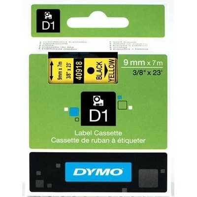 páska DYMO 40918 D1 Black On Yellow Tape (9mm) S0720730