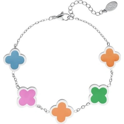 Ornamenti náramek Clovers multi colors rose silver OOR300167