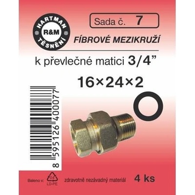 HARTMAN těsnění fíbrové 3/4" 16*24*2mm, sada č. 7